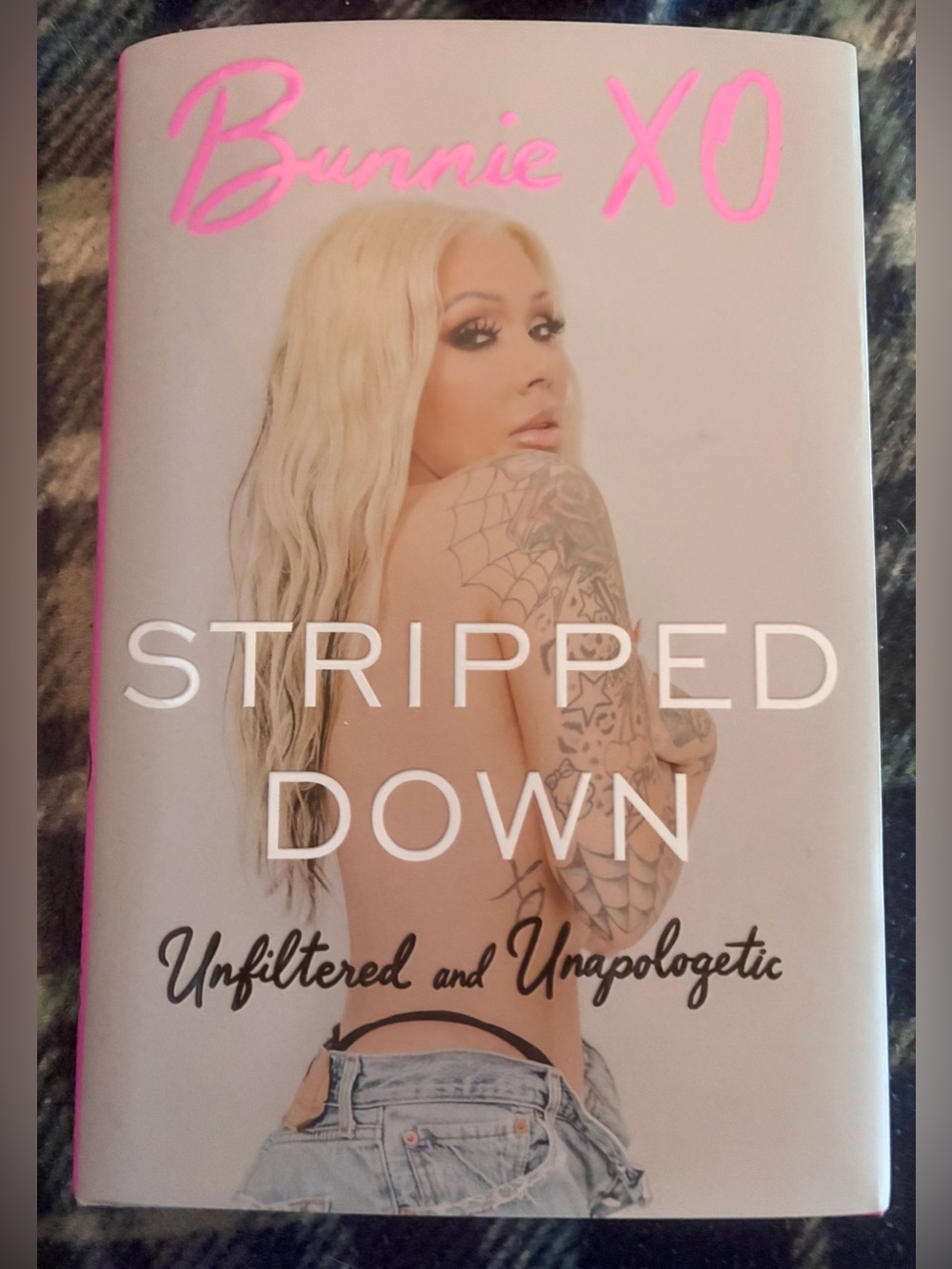 Bunnie XO "Stripped Down" Book - Pink & White Hard Cover